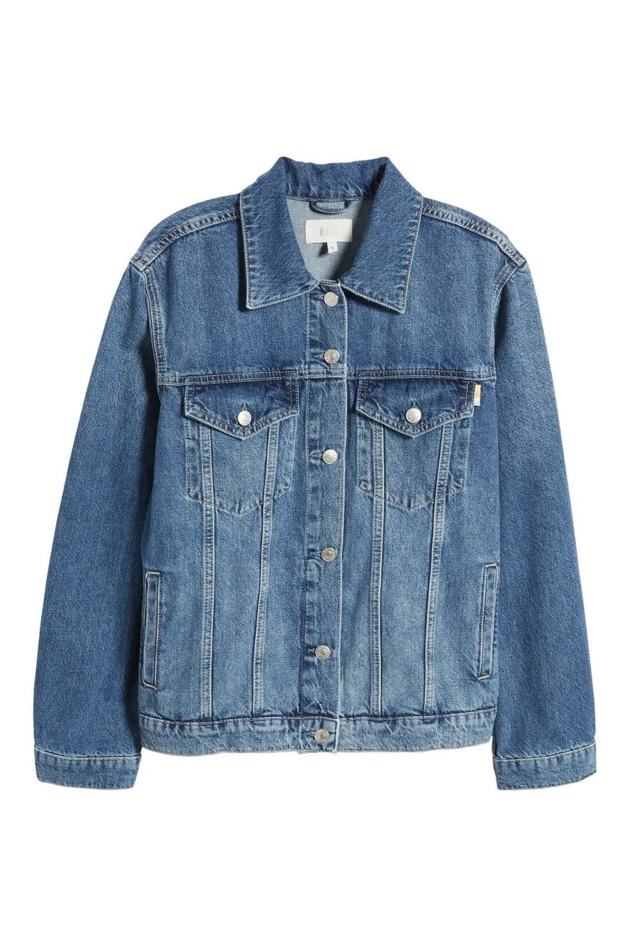 Rails Grove Boyfriend Trucker Denim Cotton Jacket - S